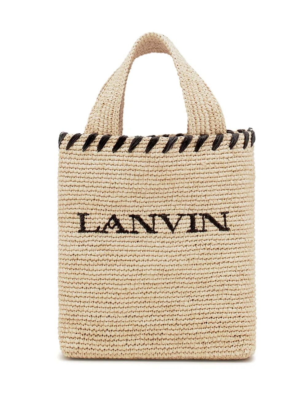 Shop Lanvin Rafia Tote Bag In White