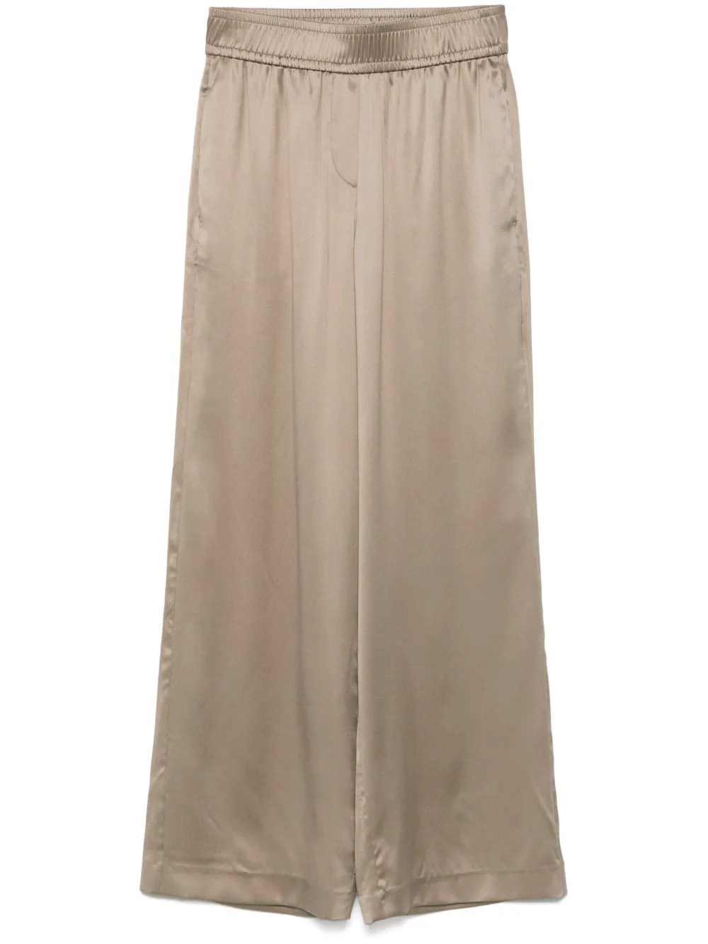 Shop Brunello Cucinelli Silk Trousers In Green