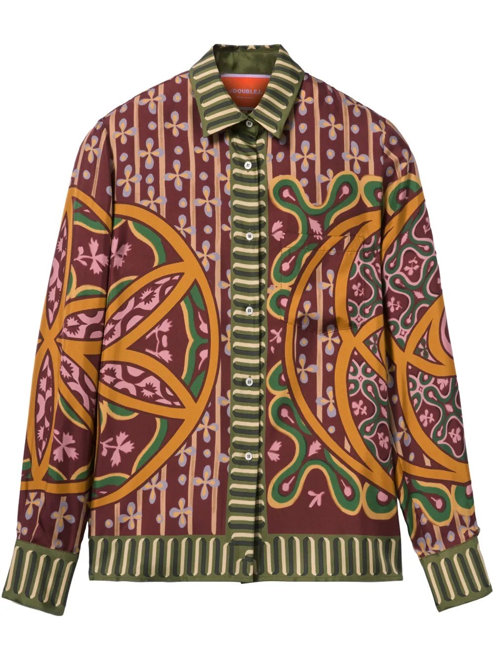 La Doublej Eclipse Placee Yellow In Silk Twill In Green