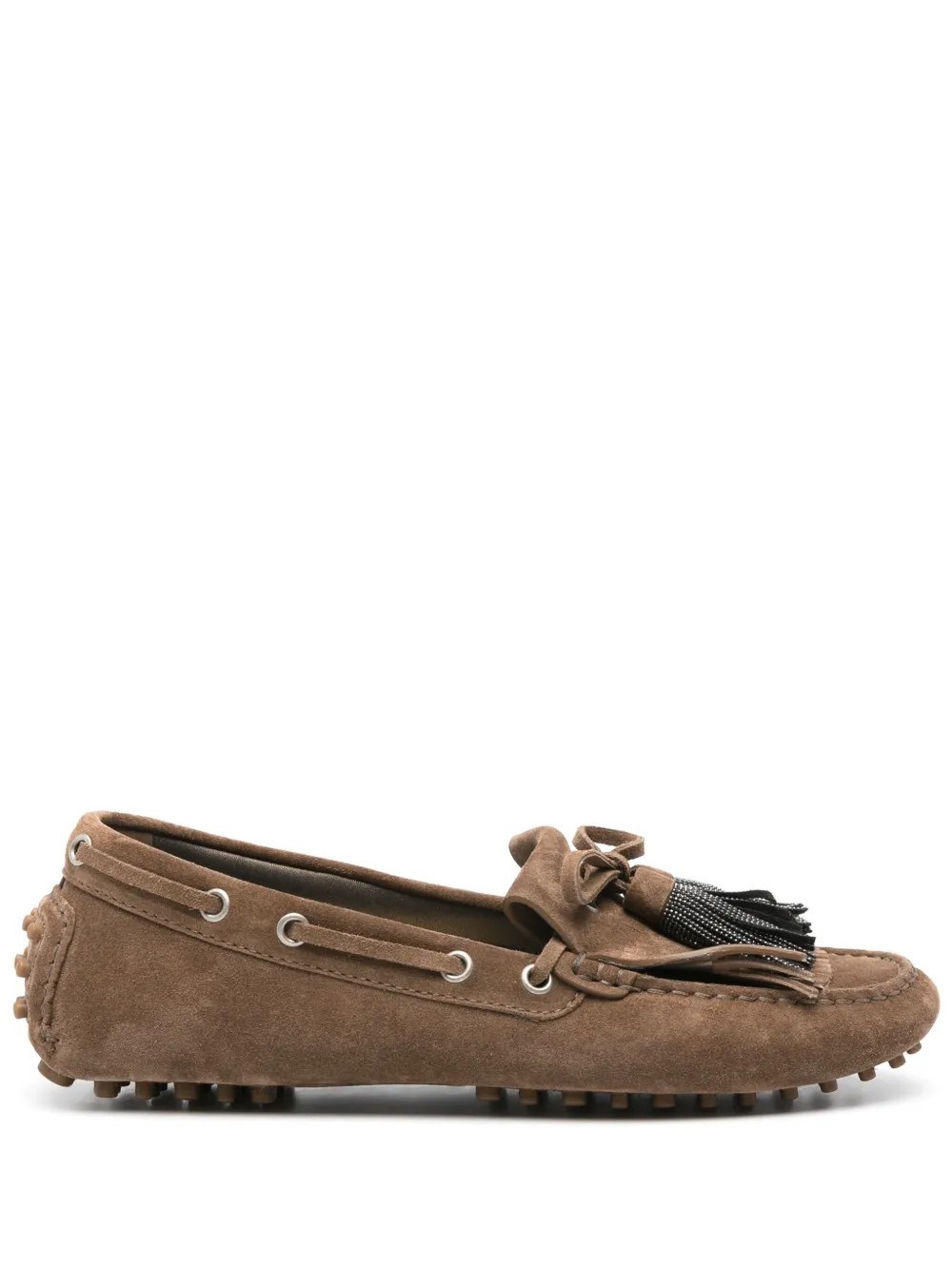 Brunello Cucinelli Suede Loafers In Brown