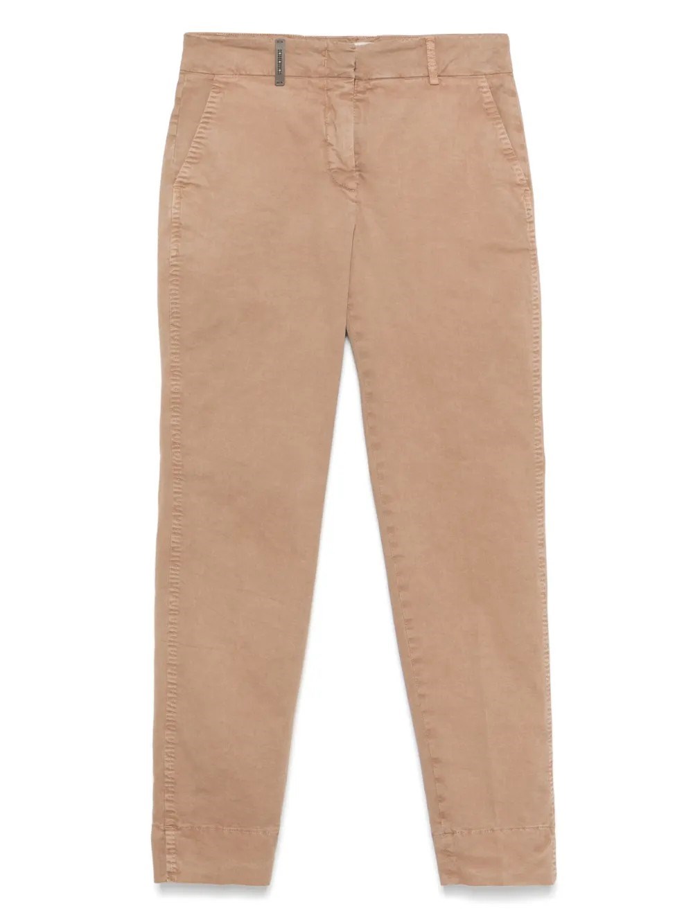 Peserico Mid-waist Tapered Trousers In Brown