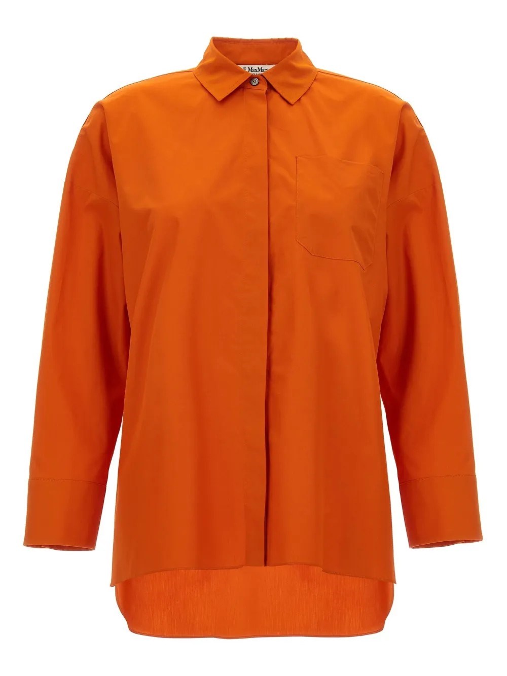 S Max Mara Gerona Popeline Cotton Shirt By Max Mara In Orange