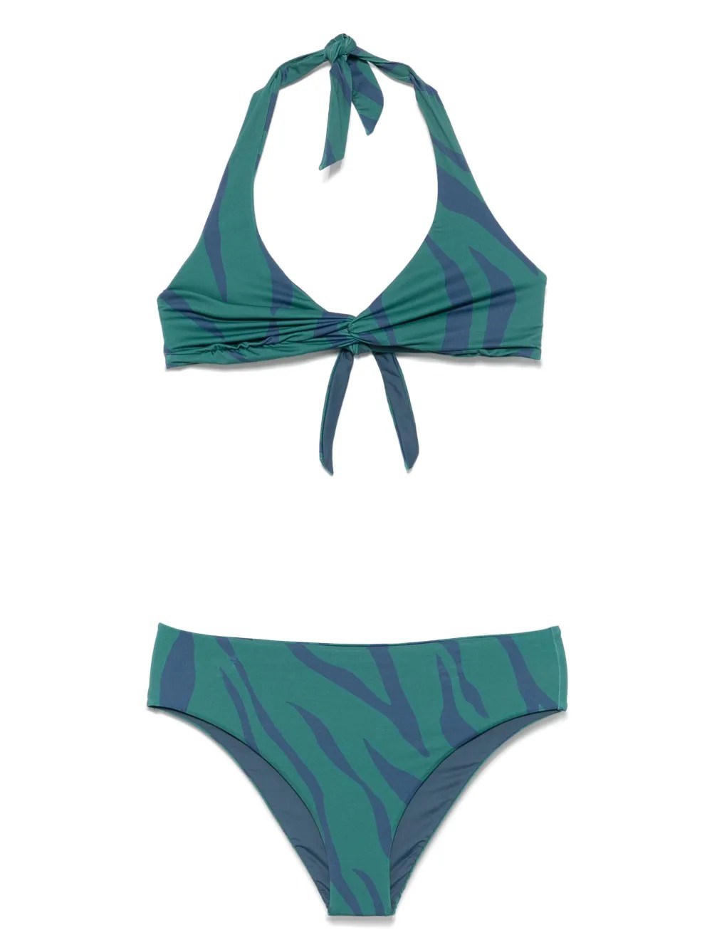 Fisico Cristina Ferrari Animalier Print Bikini Set In Green