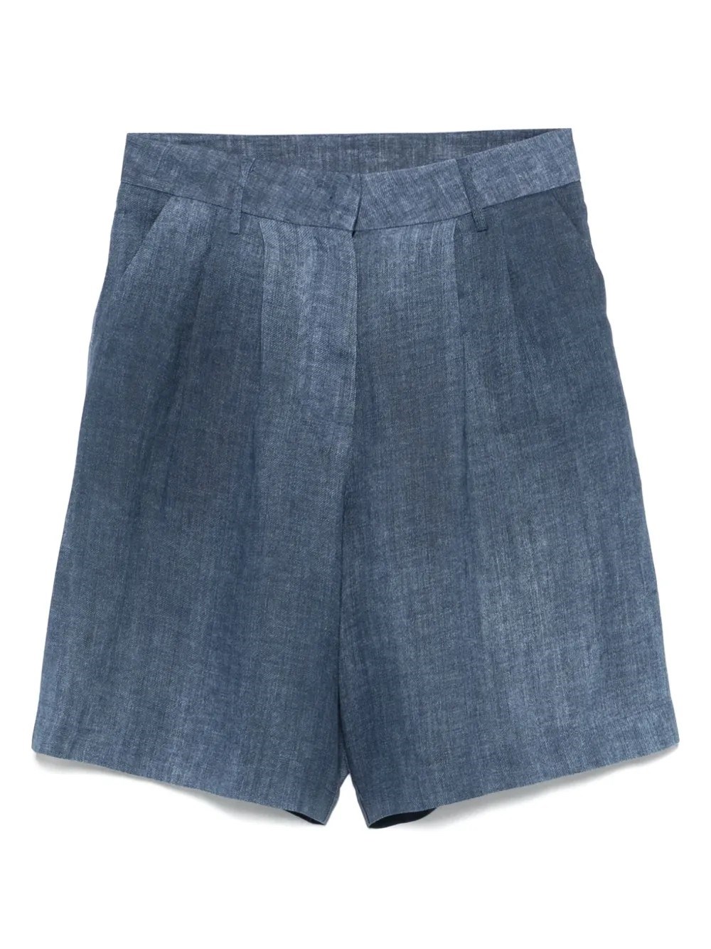 Merci Denim-print Shorts In Denim