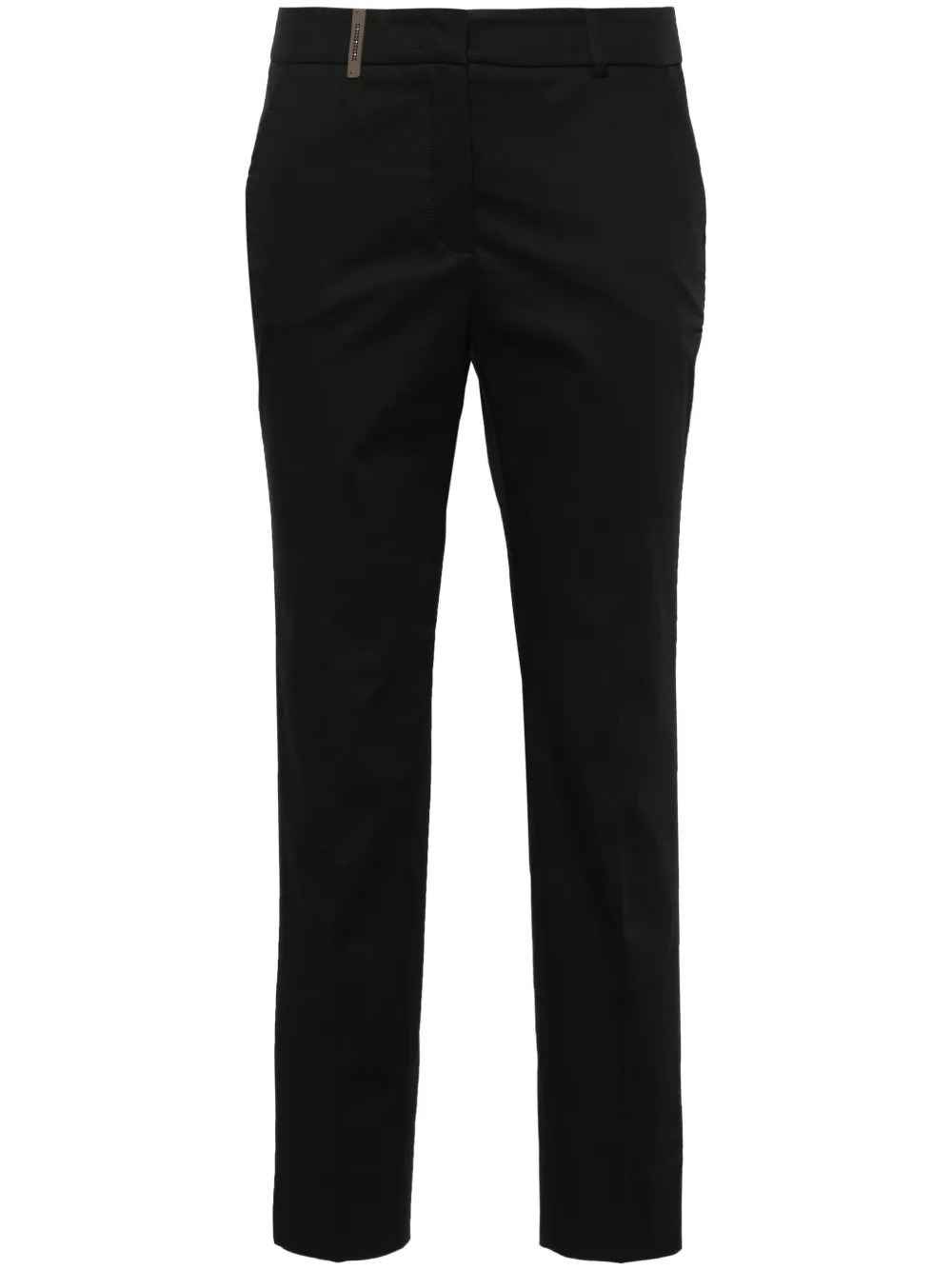 Shop Peserico Straight Leg Trousers In Black