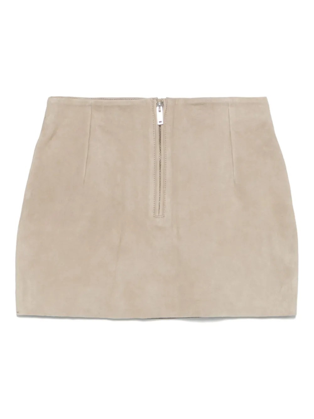 Remain Birger Christensen Beige Bonded Leather Miniskirt In White