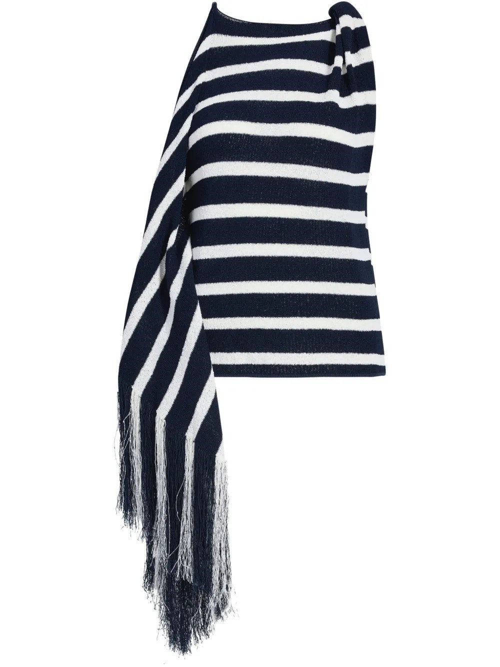 PROENZA SCHOULER YVES TOP IN STRIPE FRINGED KNIT