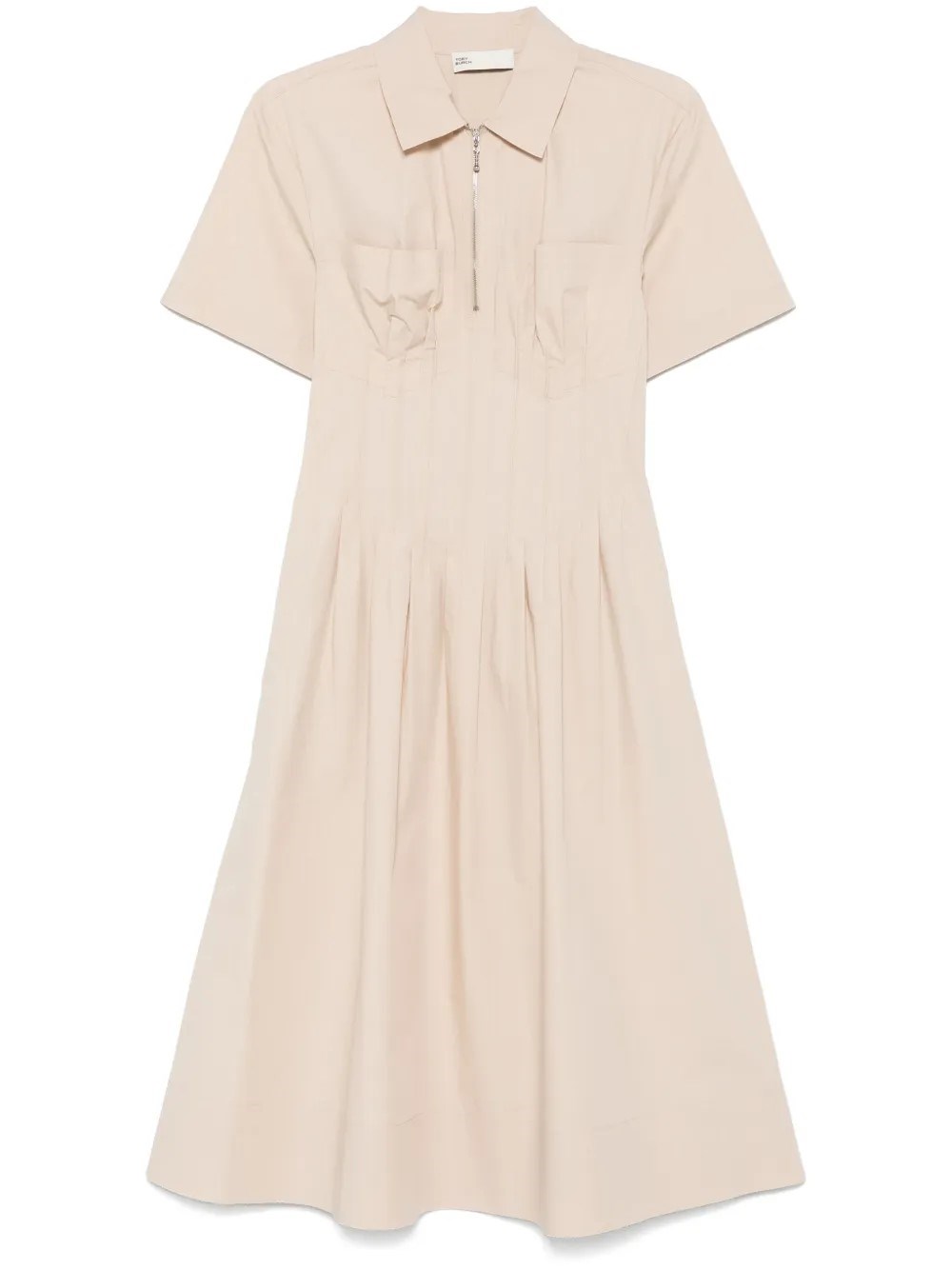 Tory Burch Short Sleeve Dress In Beige