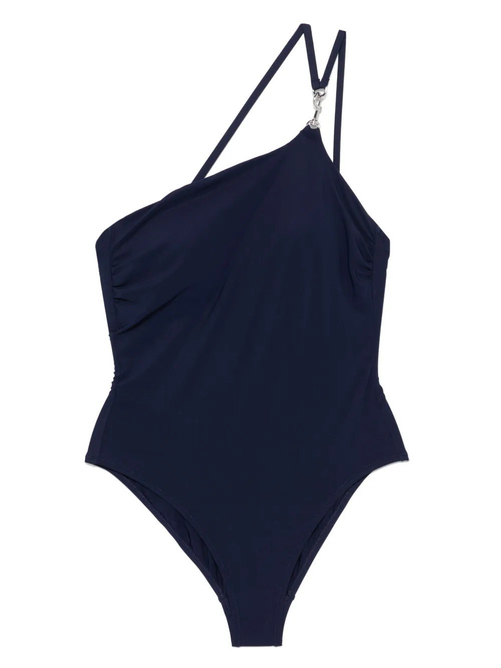 Tory Burch Blue One-shoulder Swimsuit With U-neck On The Back In Tech Fabric Woman In Blue