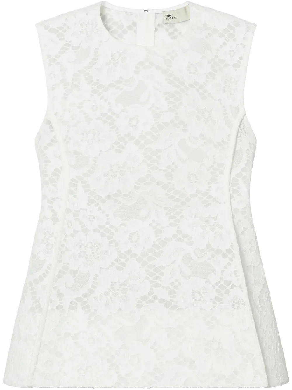 Shop Tory Burch Coreded Lace Top In White