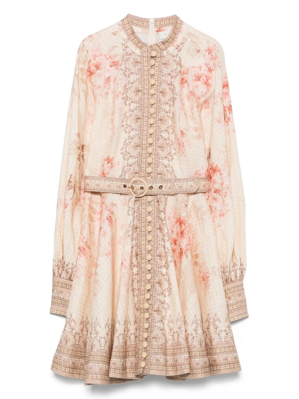 Shop Zimmermann Illuminated Buttoned Mini Dress