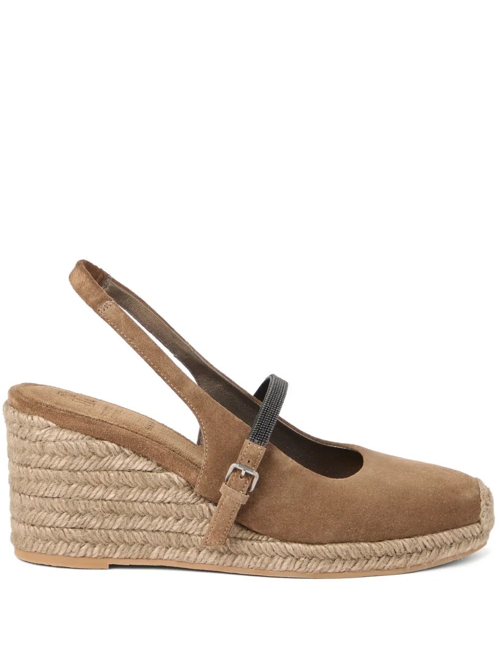 Brunello Cucinelli Suede Espadrillas In Brown