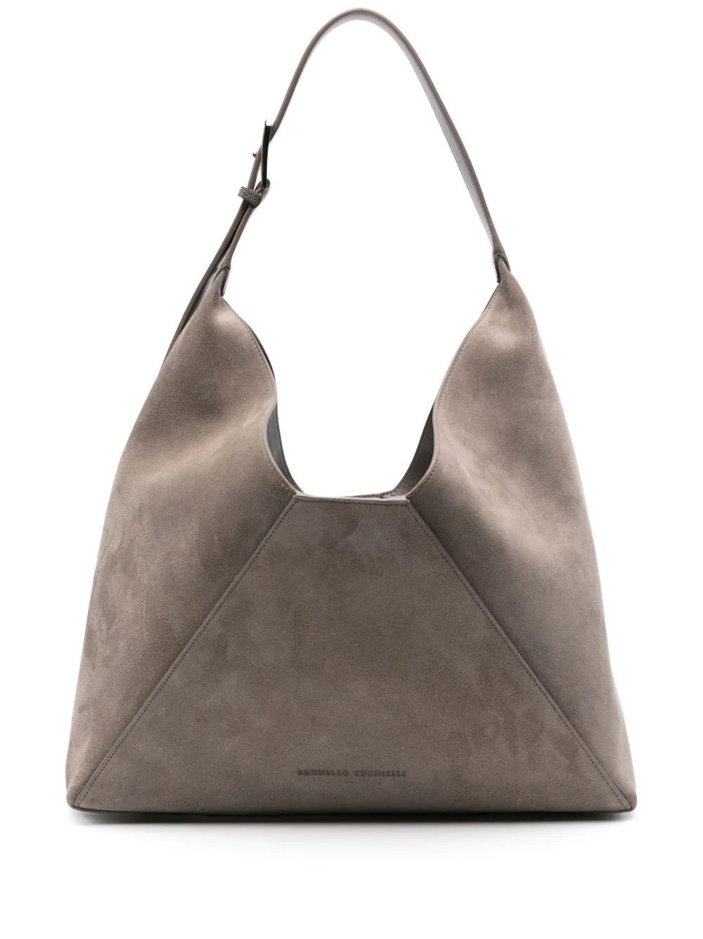 Shop Brunello Cucinelli Suede Bag In Beige