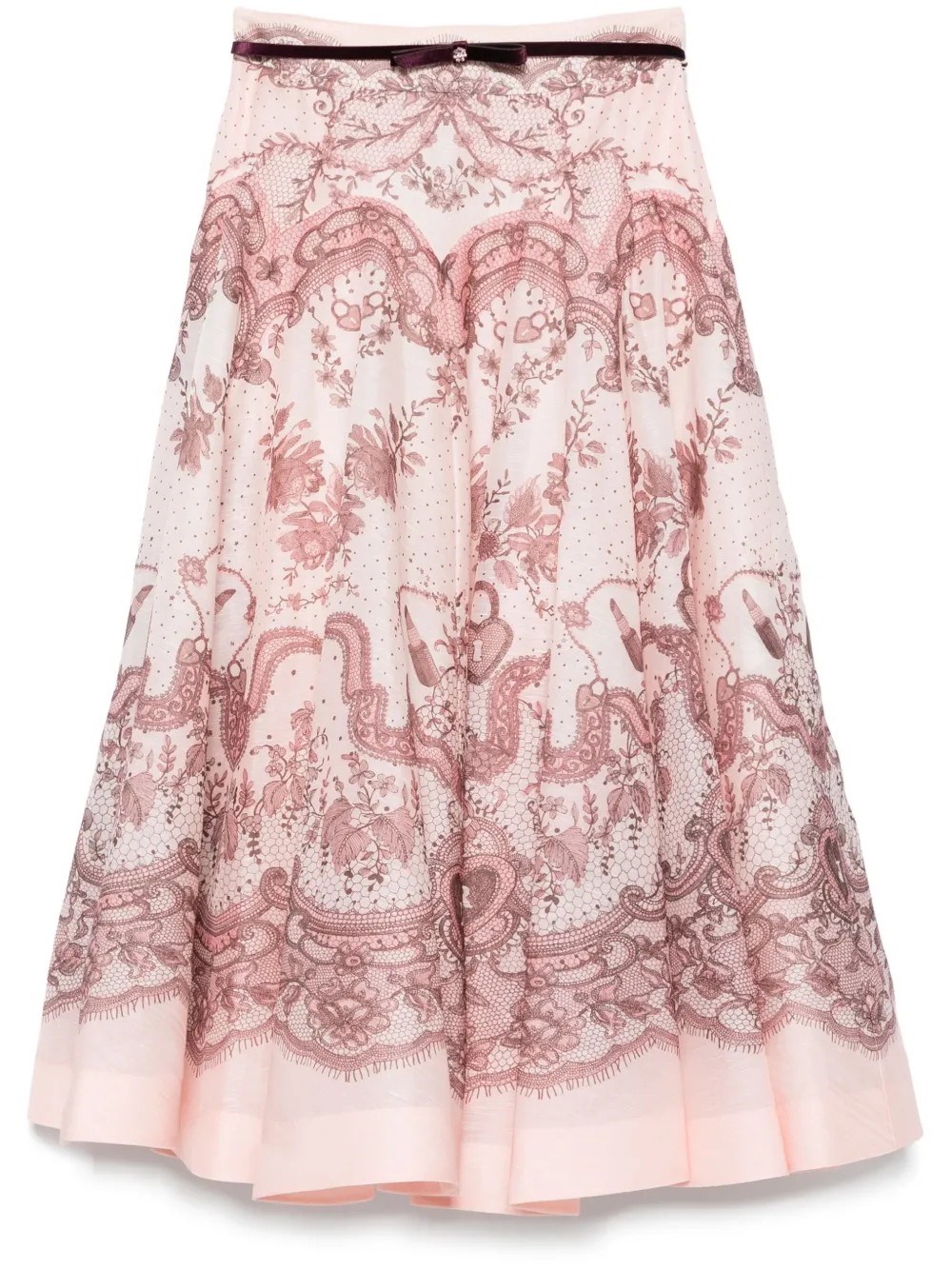 Shop Zimmermann Crush Flared Midi Skirt