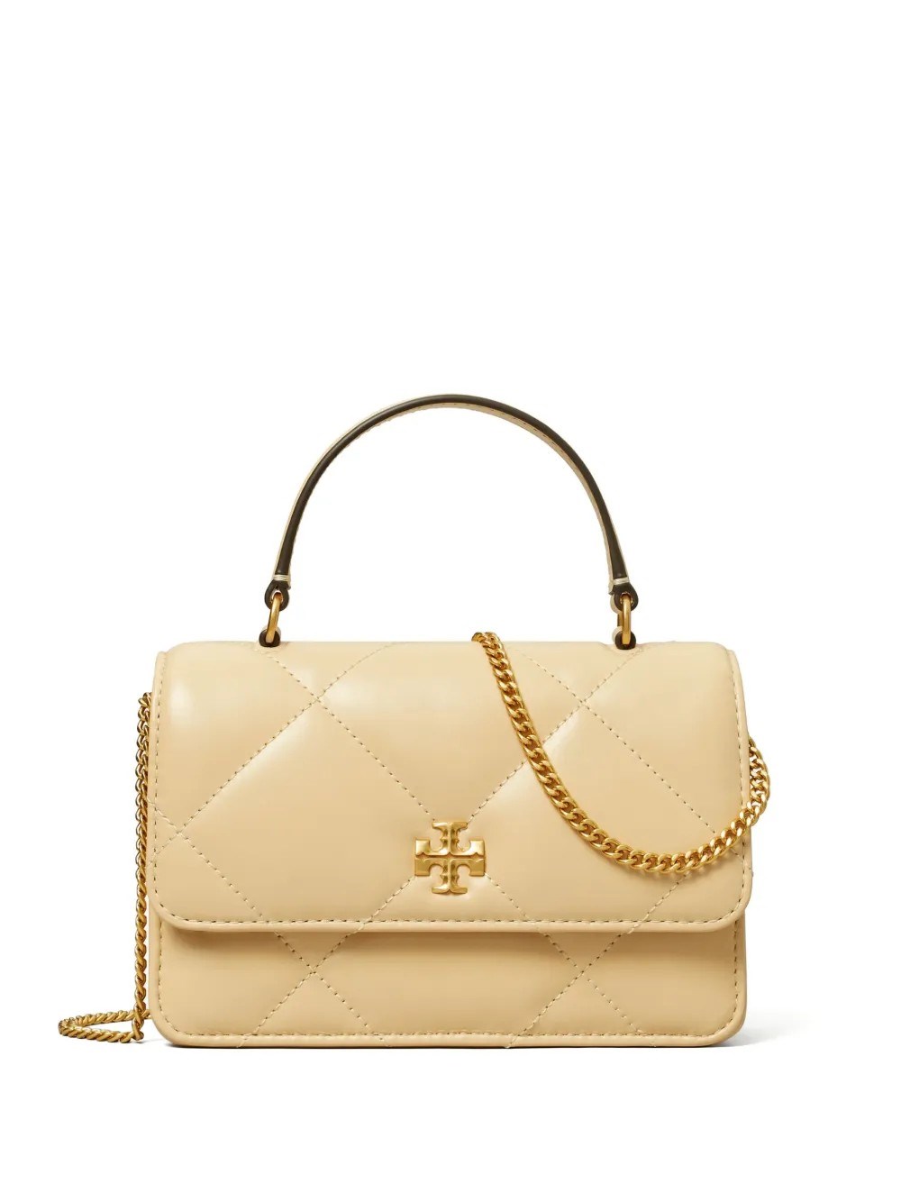 Tory Burch Kira Mini Pave Logo Quilted Leather Wallet On Chain