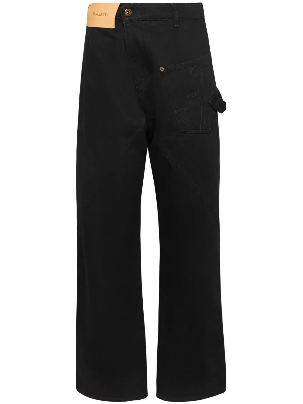 Jw Anderson Twisted Jeans In Black