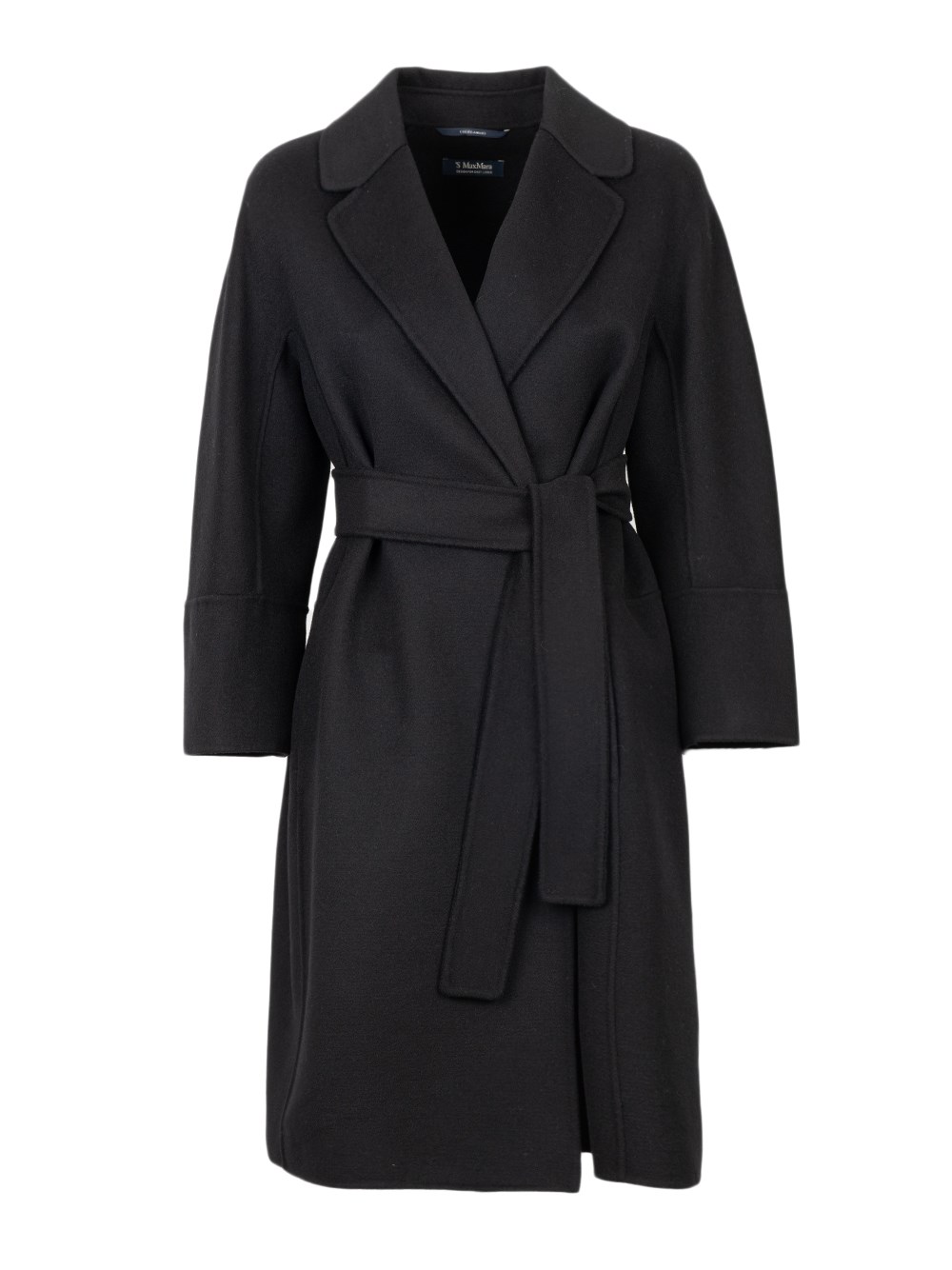 S Max Mara Tied-waist Coat In Black