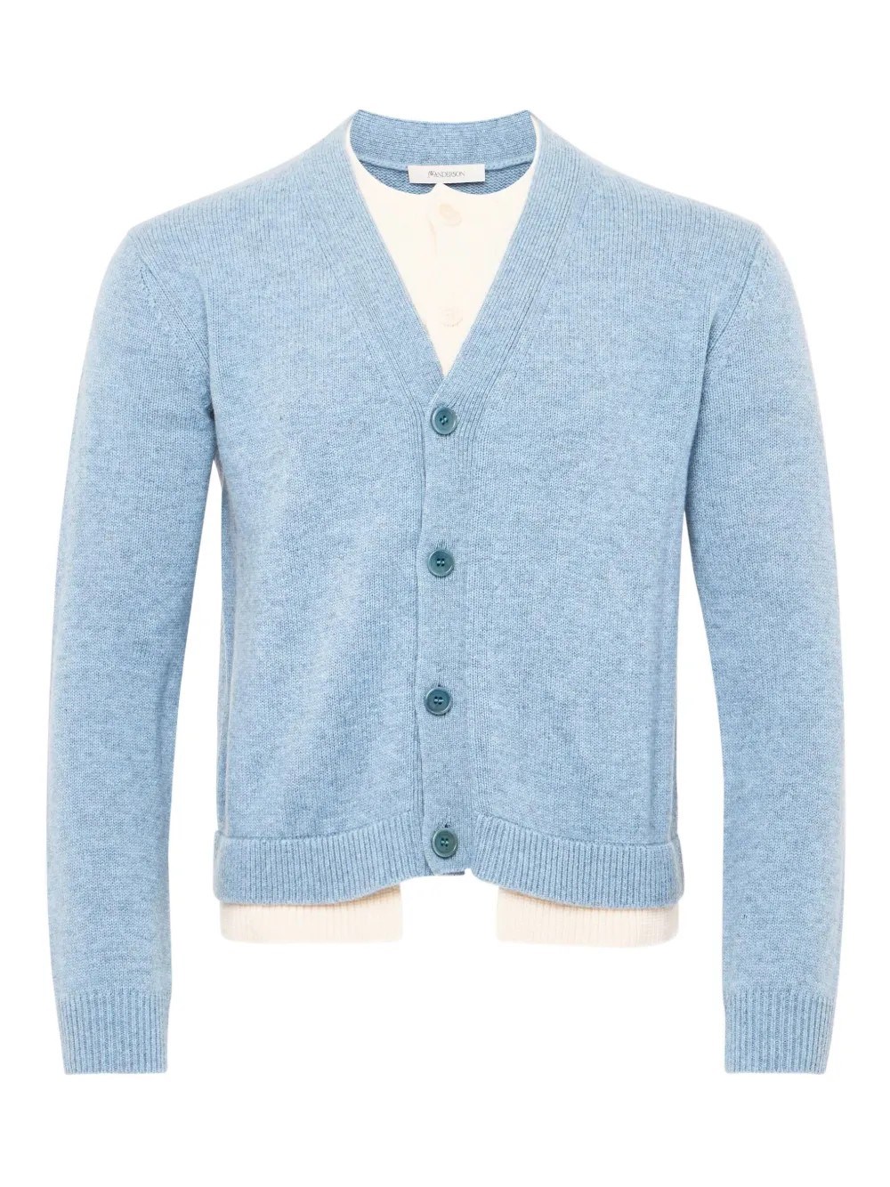Jw Anderson Double Layer Cardigan In Blue