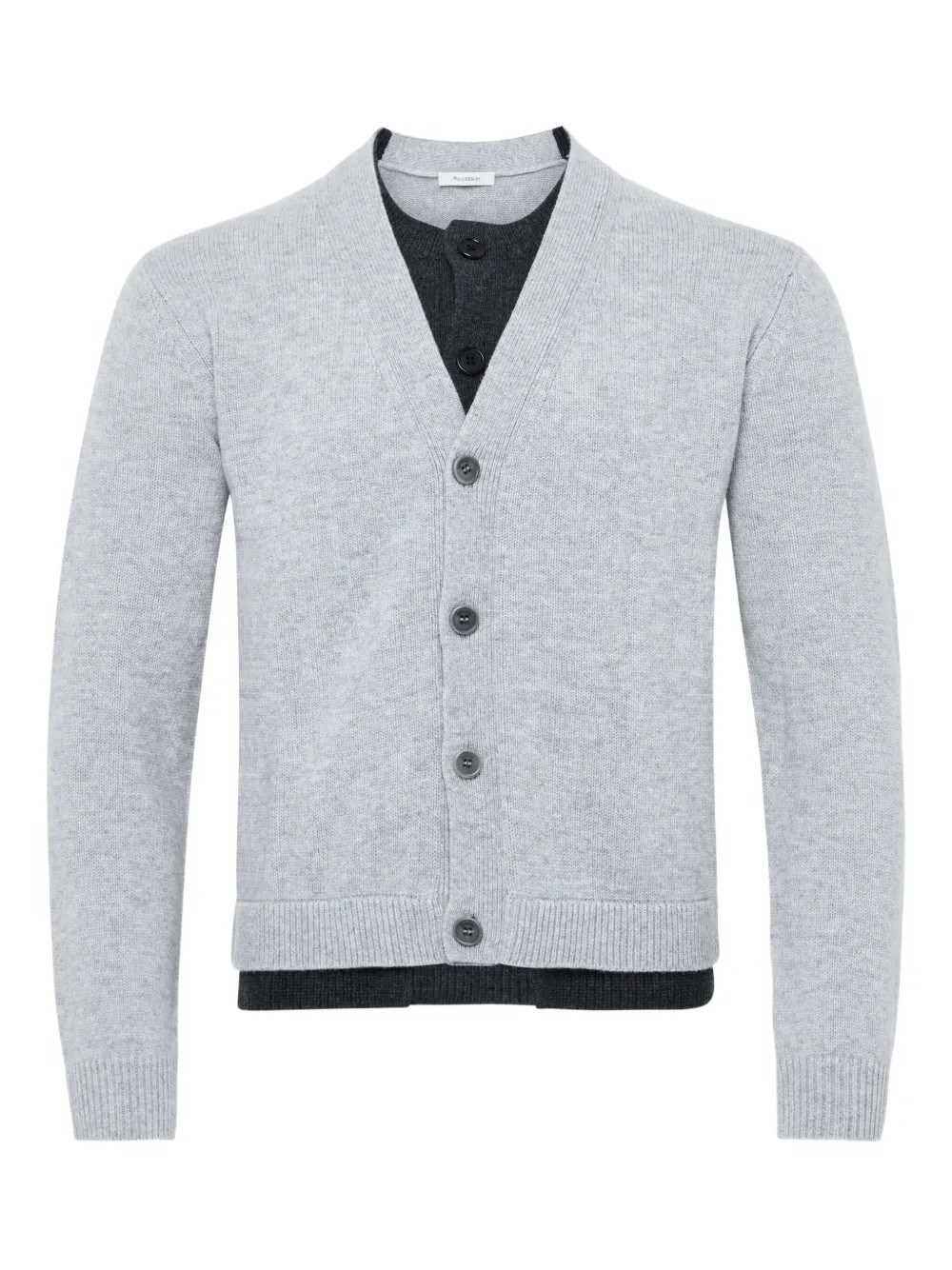 Jw Anderson Double Layer Cardigan In Gray