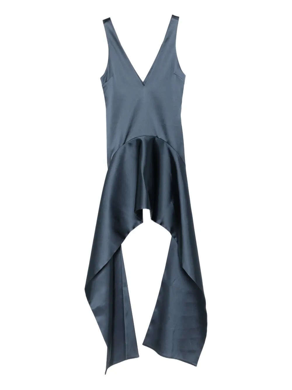 Jw Anderson Mens Steel Blue V-neck Panels Stretch-woven Mini Dress In Green