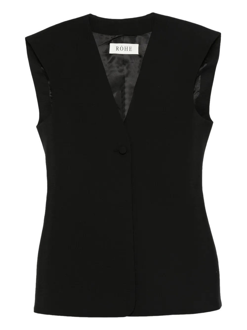 Rohe Single Button Waist Coat In Black