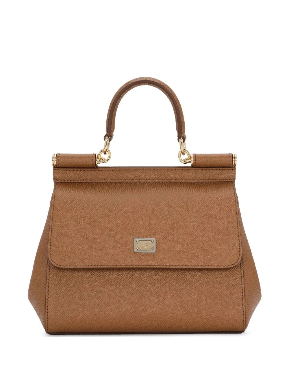 Dolce & Gabbana Sicily Small Bag Stampa Dauphine In Sand