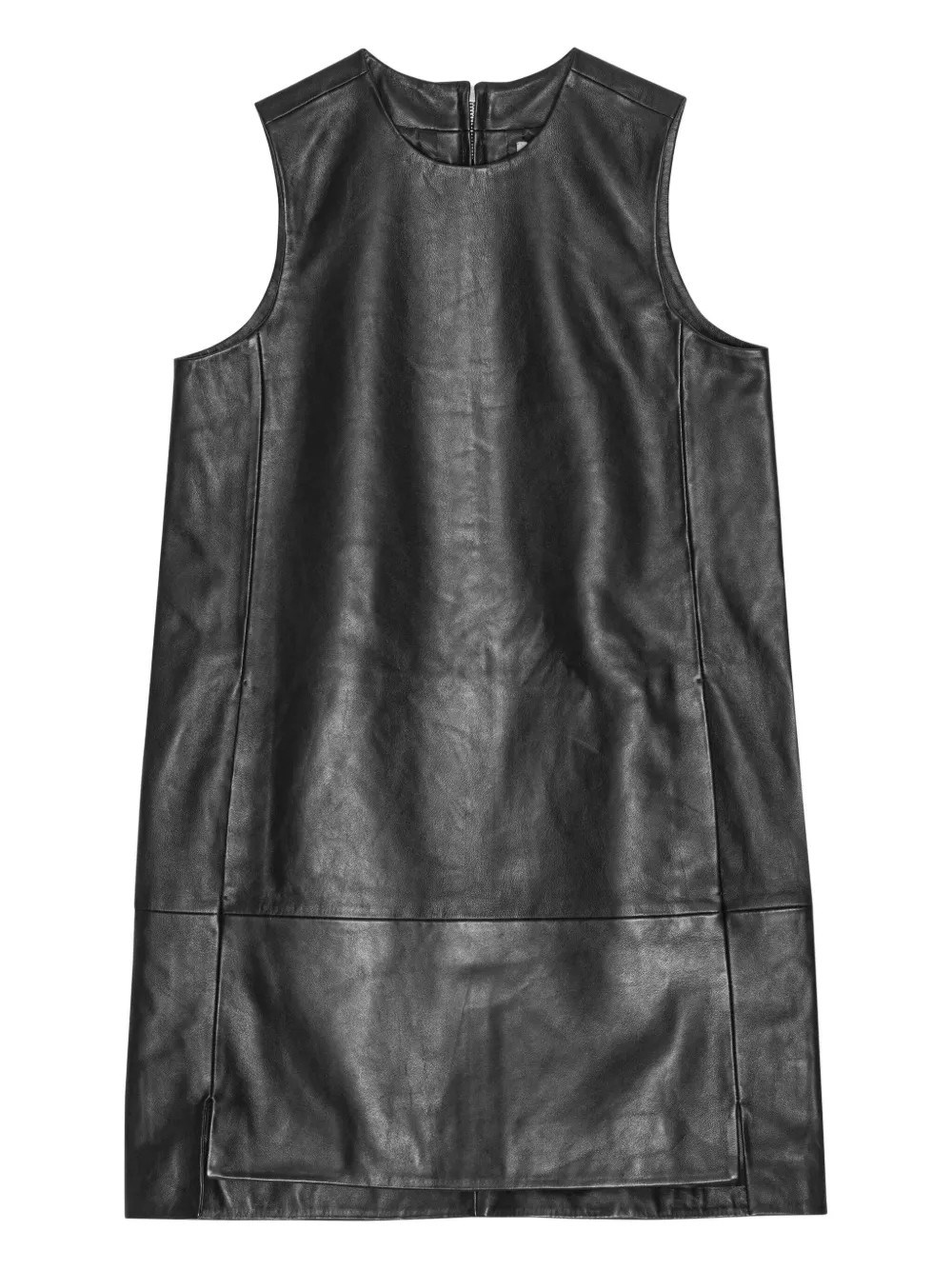 Remain Birger Christensen Sleeveless Leather Mini Dress In Black