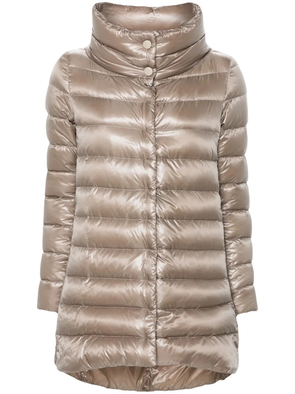 Herno Womans Amelia Taupe Colored Nylon Down Jacket