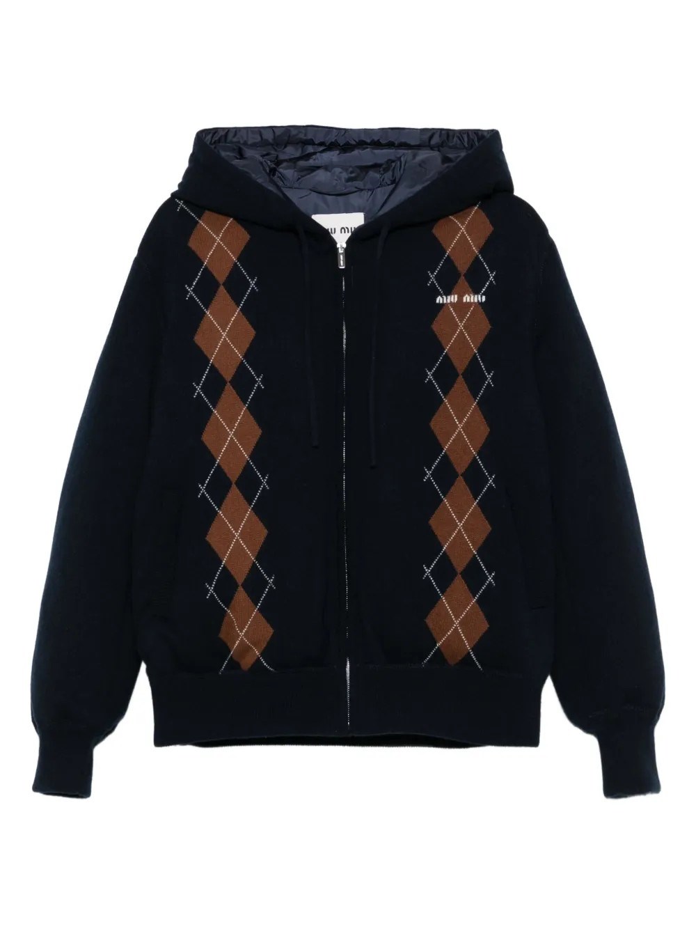 Miu Miu Long-sleeved Cotton Jacket In Black