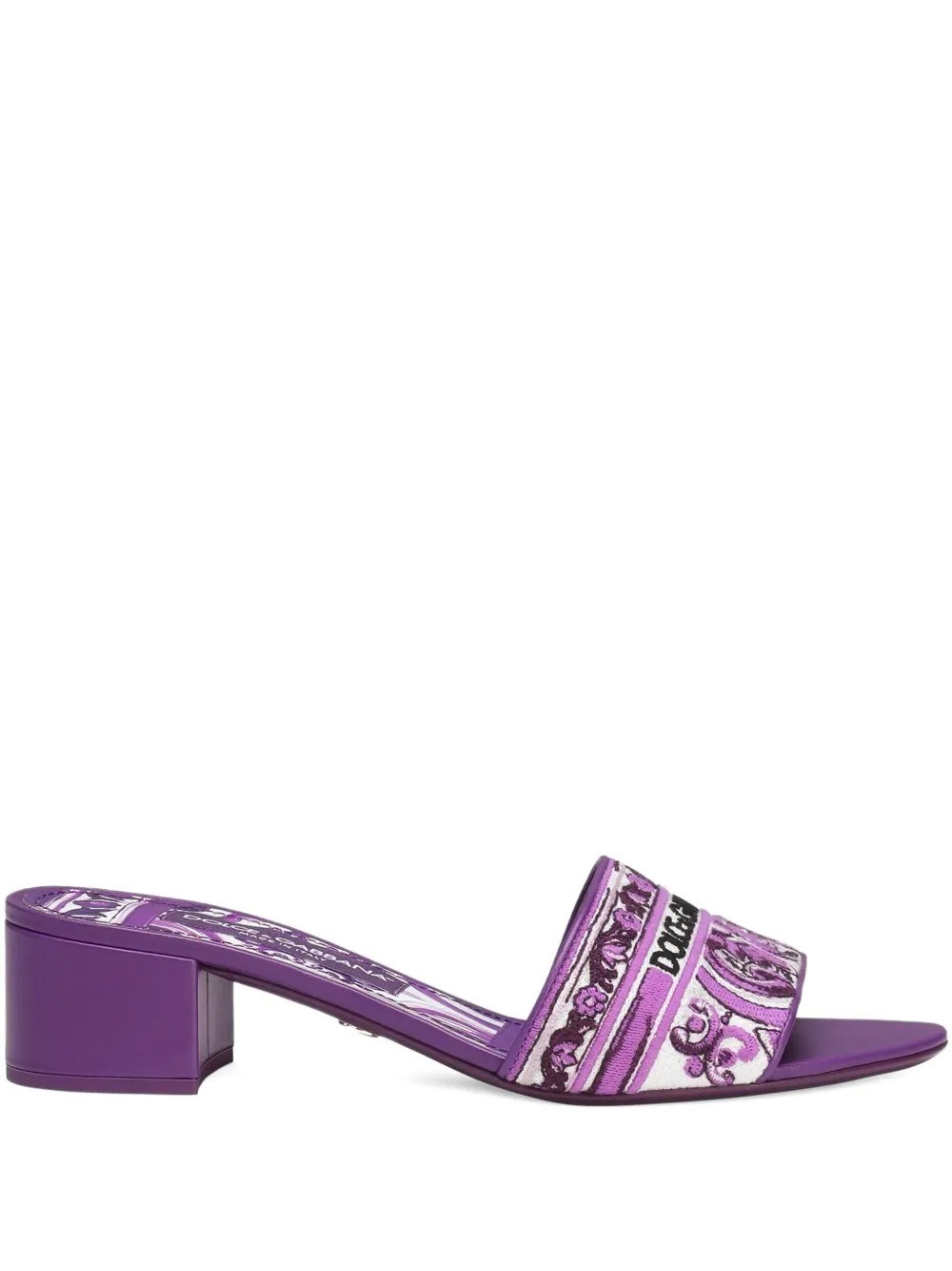 Dolce & Gabbana Women Maiolic Print Slide Sandals