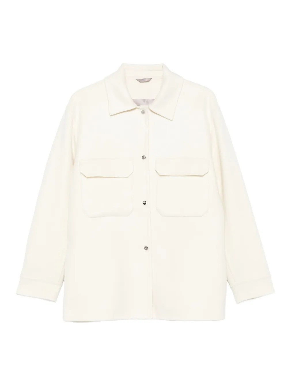 Herno Shacket Resort In Double Faced Pure Wool In White