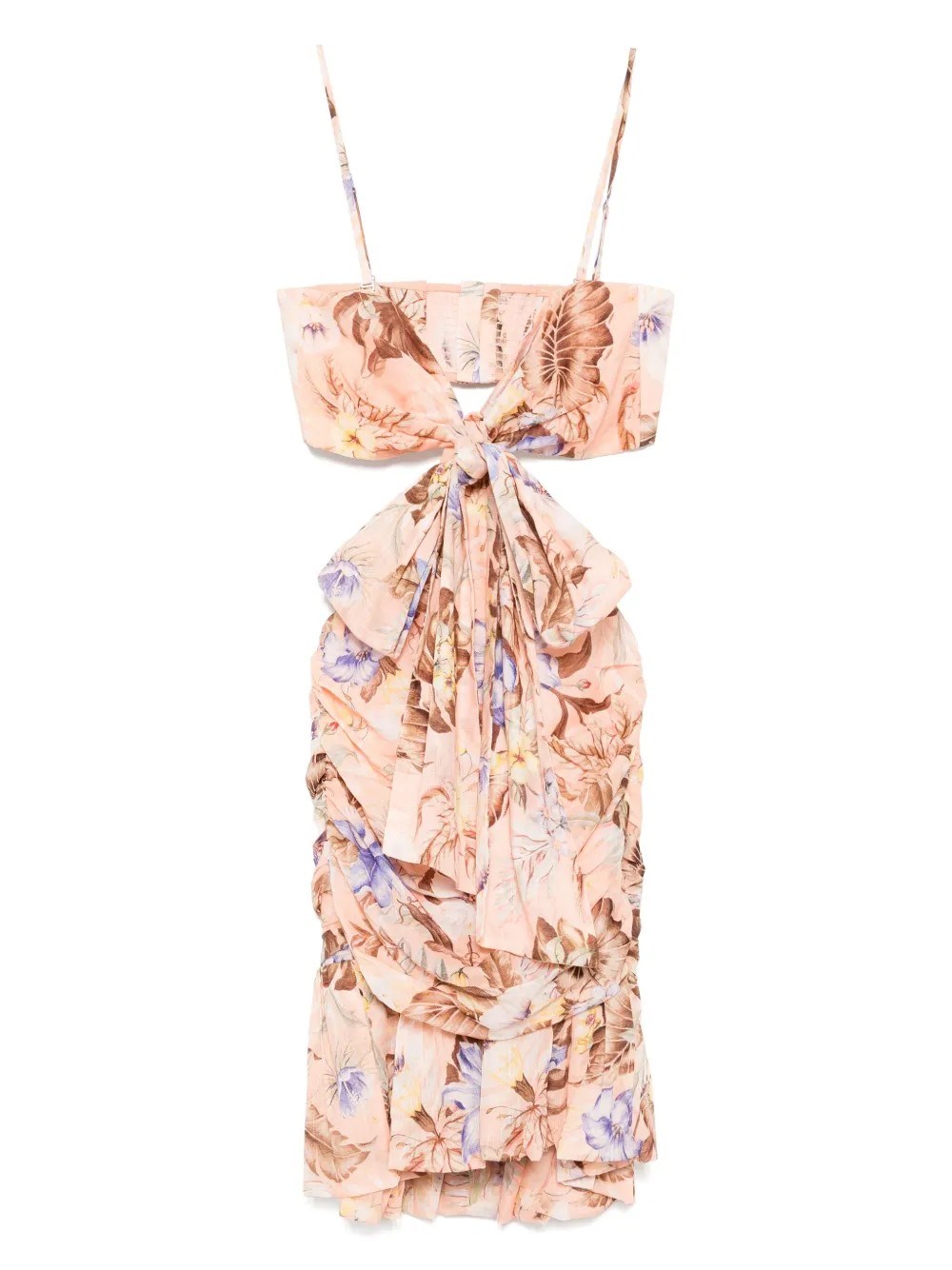 Zimmermann Coco Floral Cotton Minidress In Pink