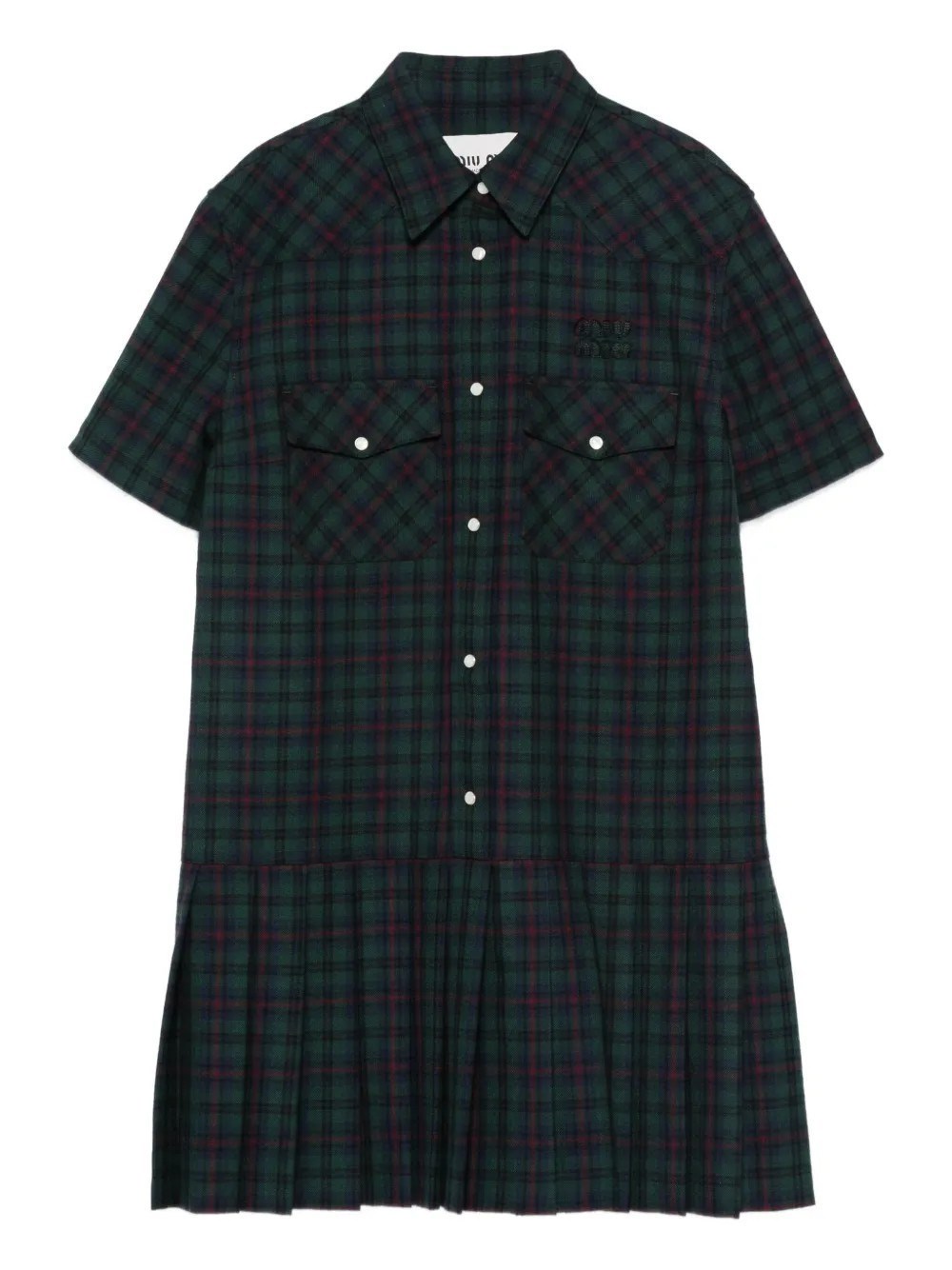Miu Miu Check Dress In Blue