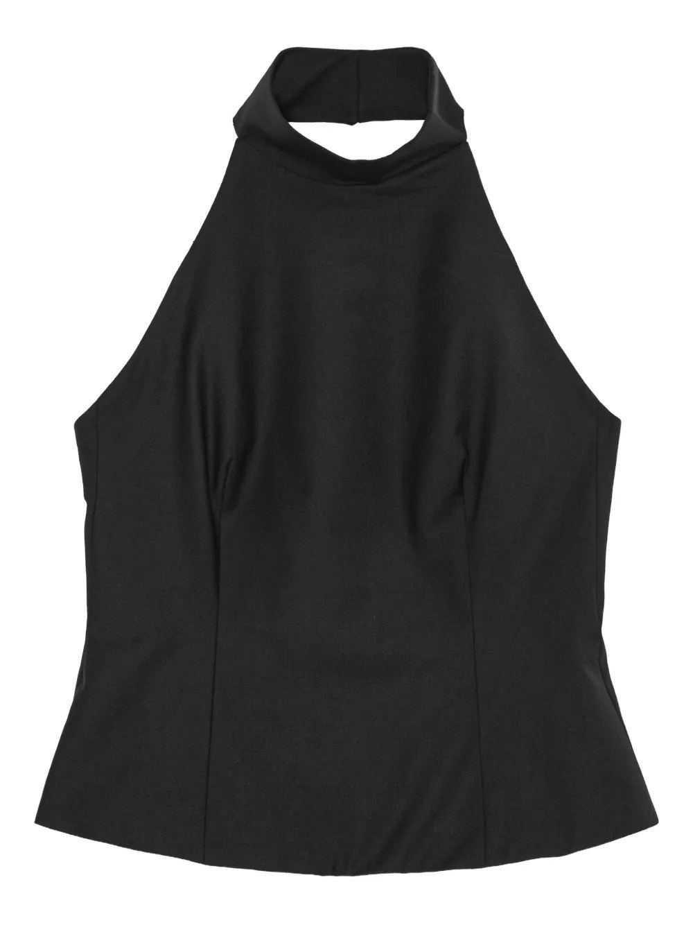 Remain Birger Christensen High-neck Button-fastening Top In Black