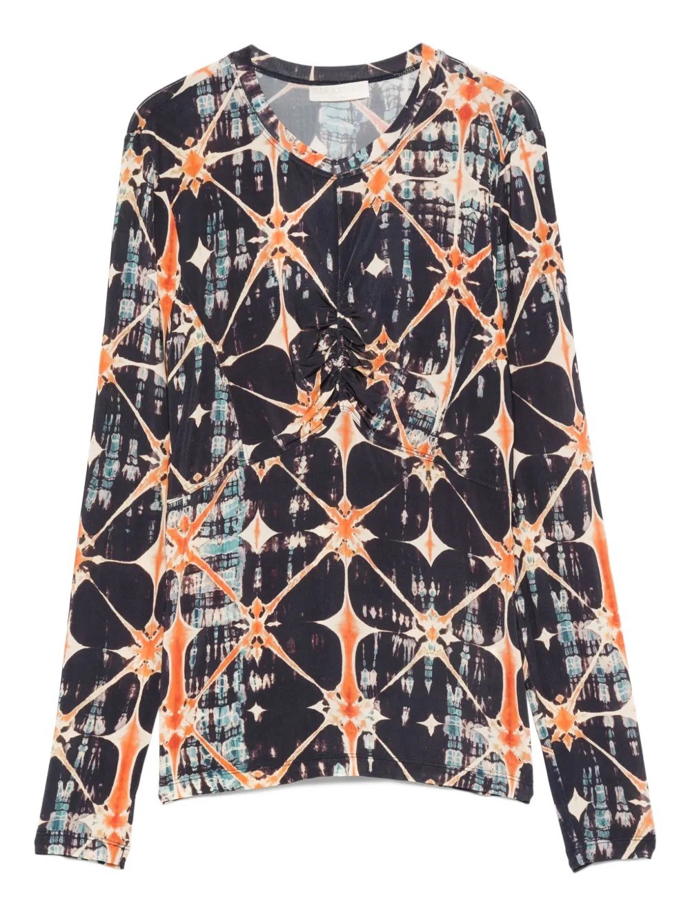 Ulla Johnson Neri Long Slee Rouches Top In Orange