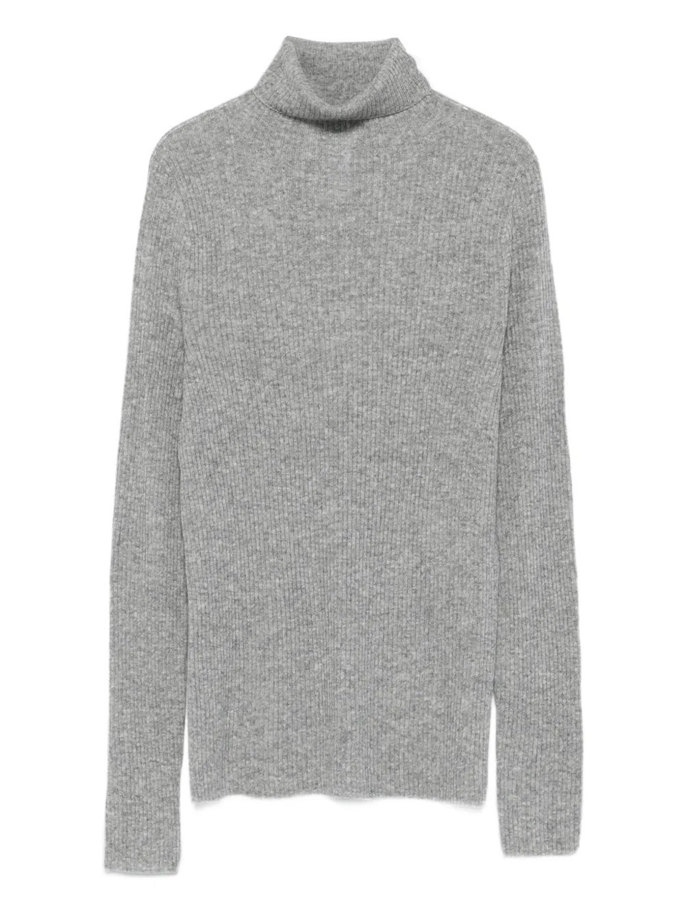 Fabiana Filippi High-necked Wool Sweater With Sequins In Gray