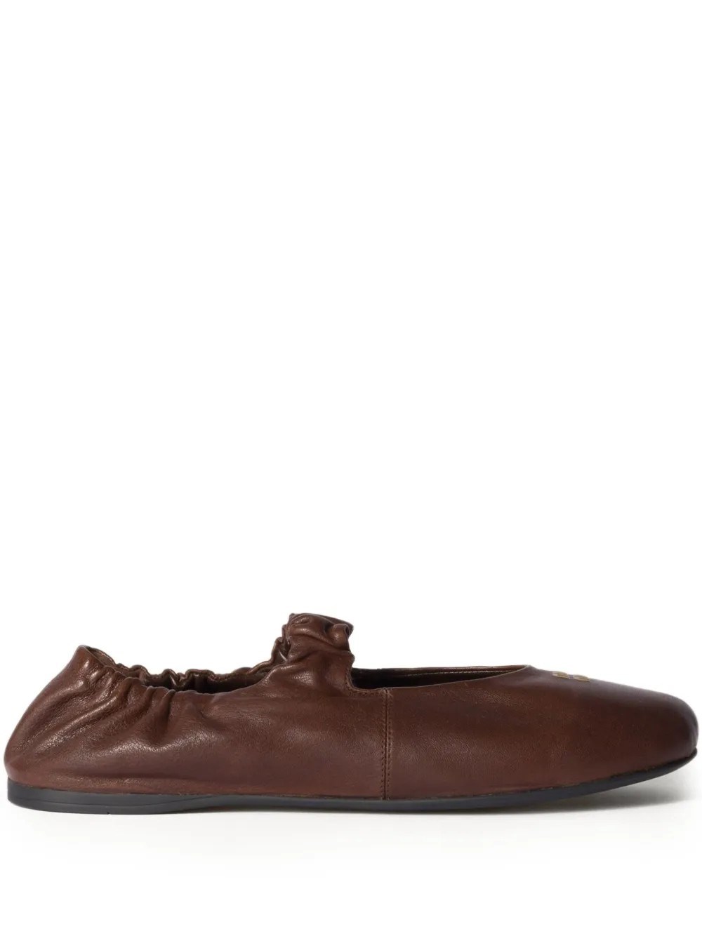 Miu Miu Nappa Leather Ballerinas In Brown