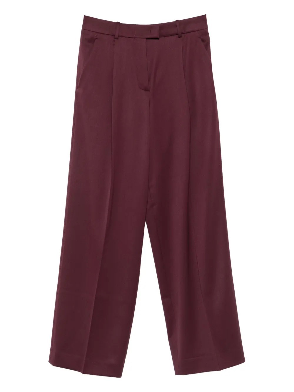 Another Tomorrow Exclusive Oversized Wool Wide-leg Pants In Burgundy