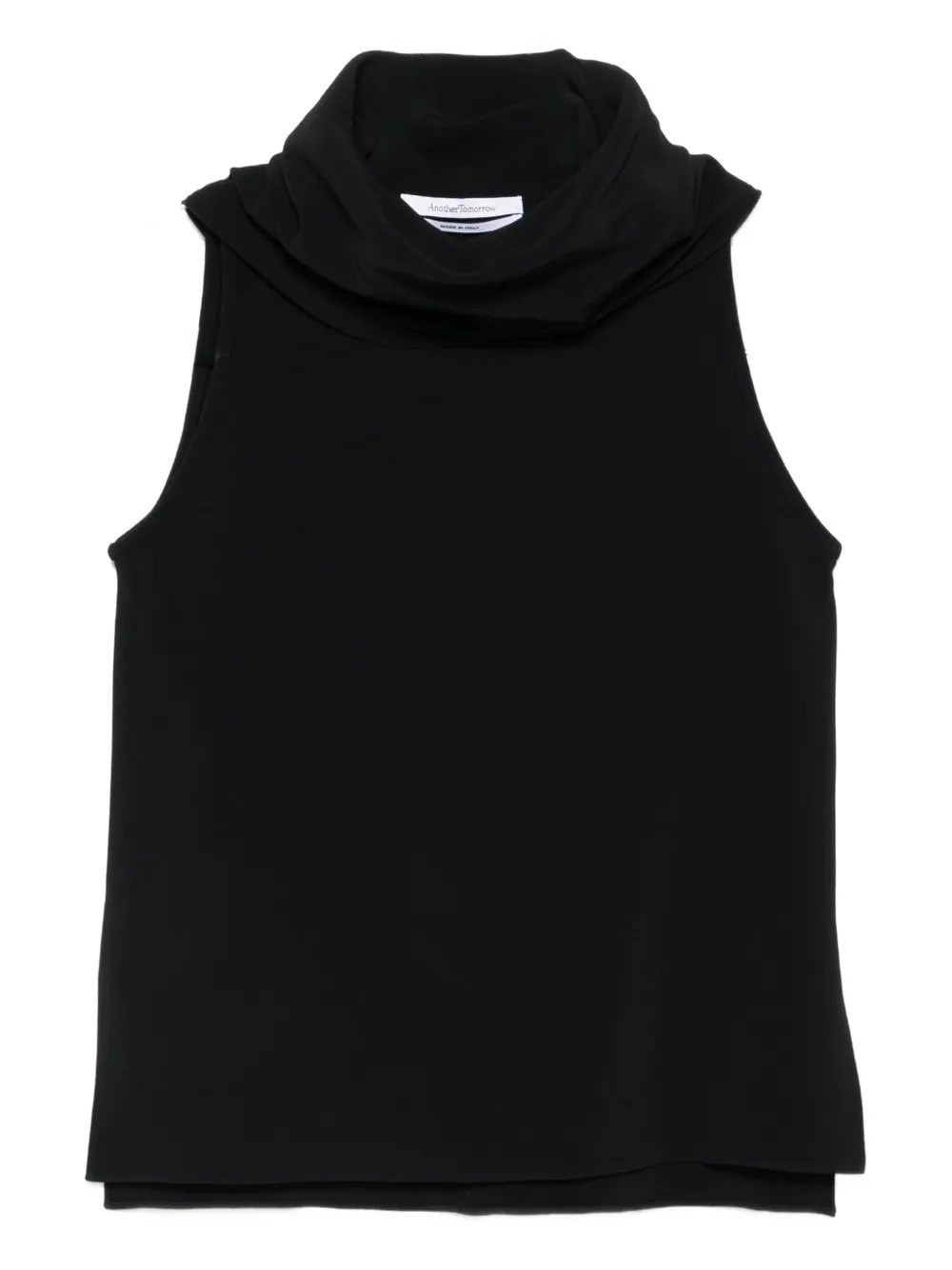 Another Tomorrow Cowl Neck Blouse In Black