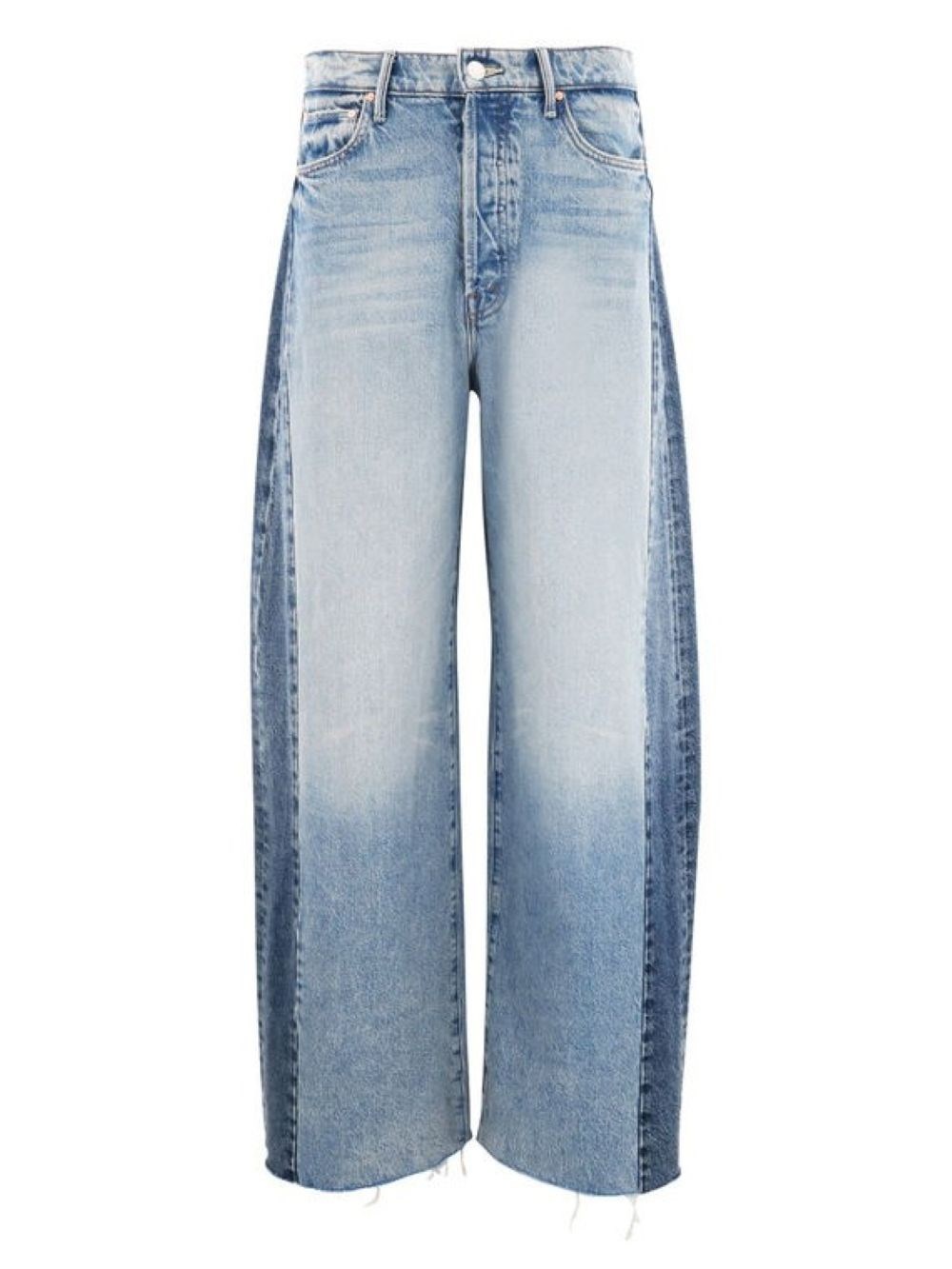 Mother Pipe Dream Button Sneak Fray Jeans In Blinded By The Dark In Blue