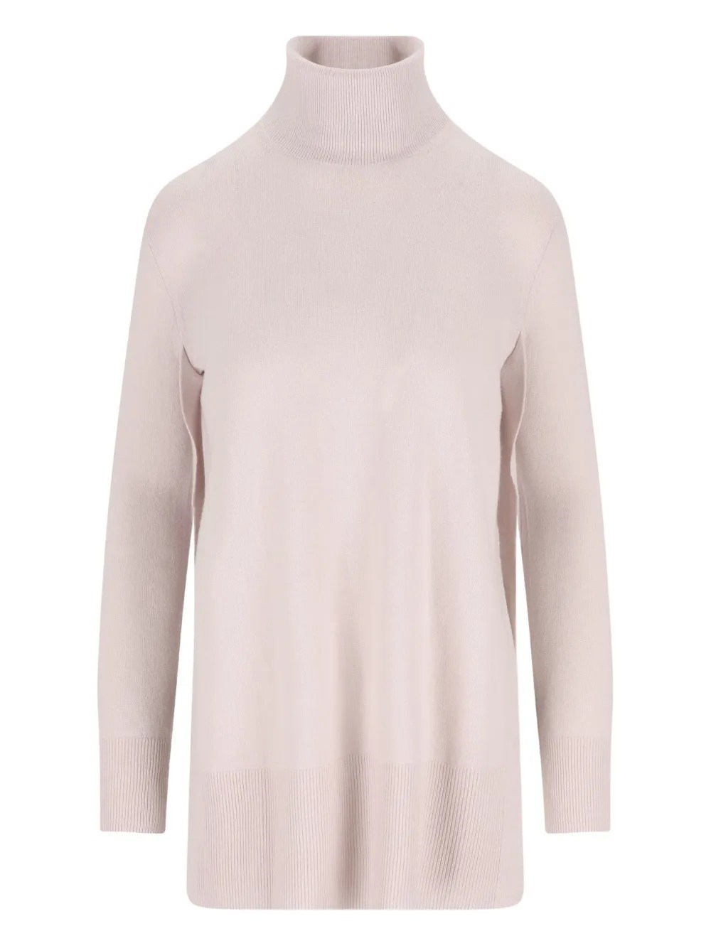 Alpha Studio Turtleneck Ribbed-hem Sweater In Pink