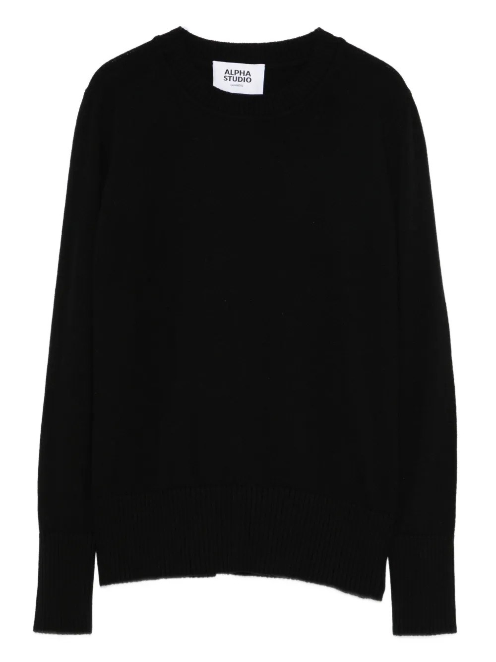Alpha Studio Crew Neck Sweater In Black