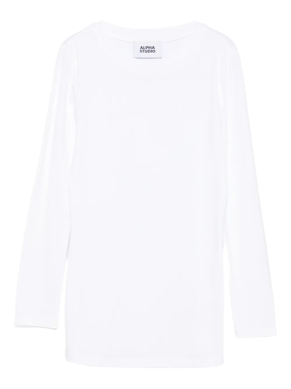 Alpha Studio Crew-neck Long-sleeve T-shirt In White