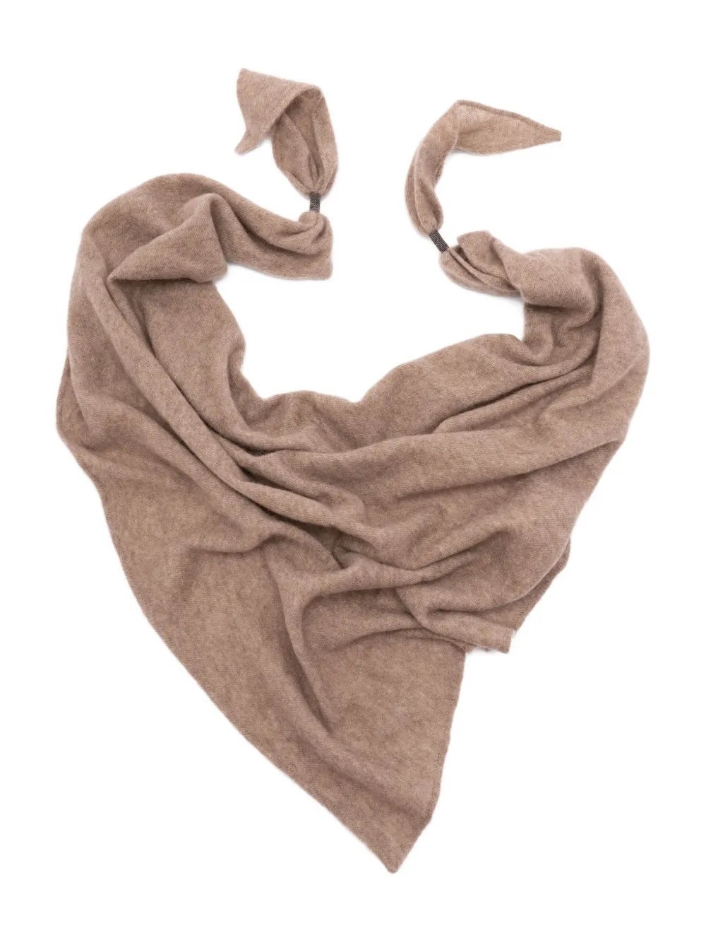 Brunello Cucinelli Cashmere Bandana Scarf In Brown