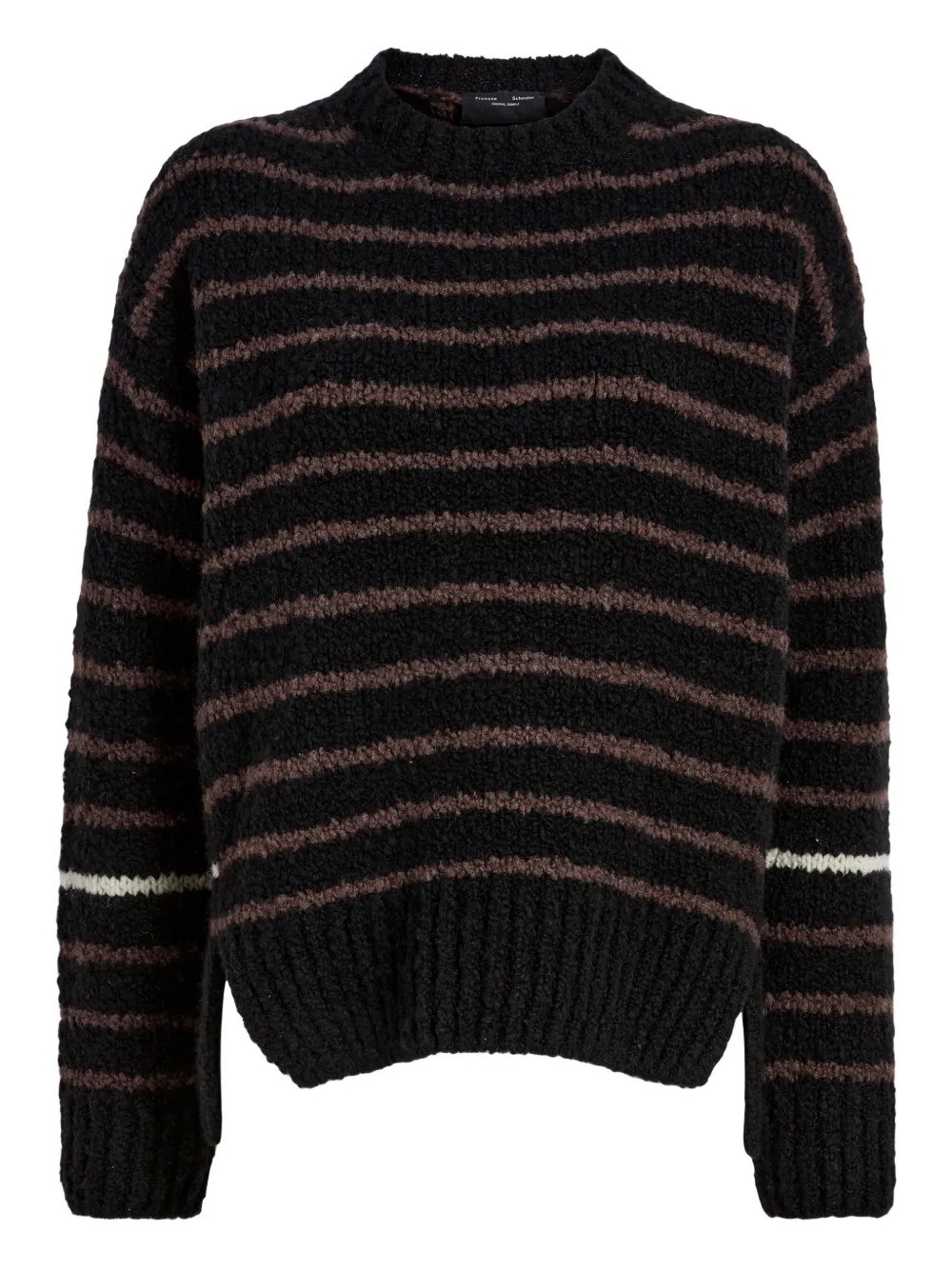 Proenza Schouler White Label Leonie Sweater In Stripe Wool Black Multi In Multi