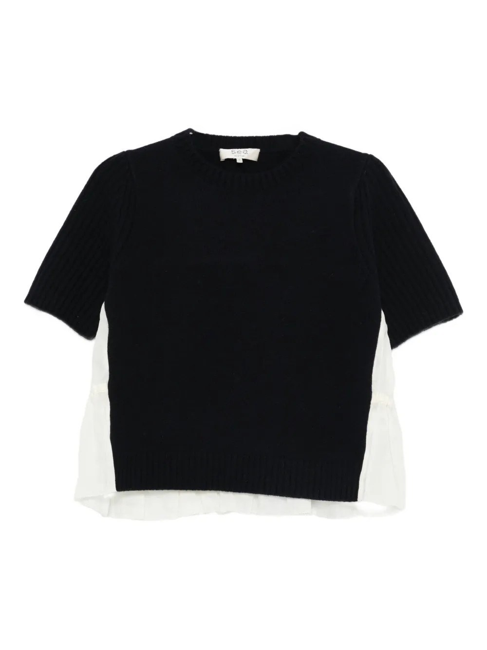 Sea Mallory Combo Knit Sweater In Black