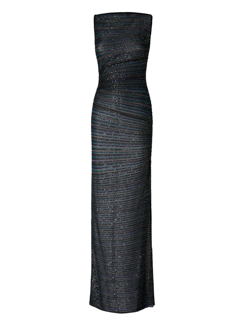 Missoni Sleeveless Long Dress Boat Neck Dresses Multicolor In Blue
