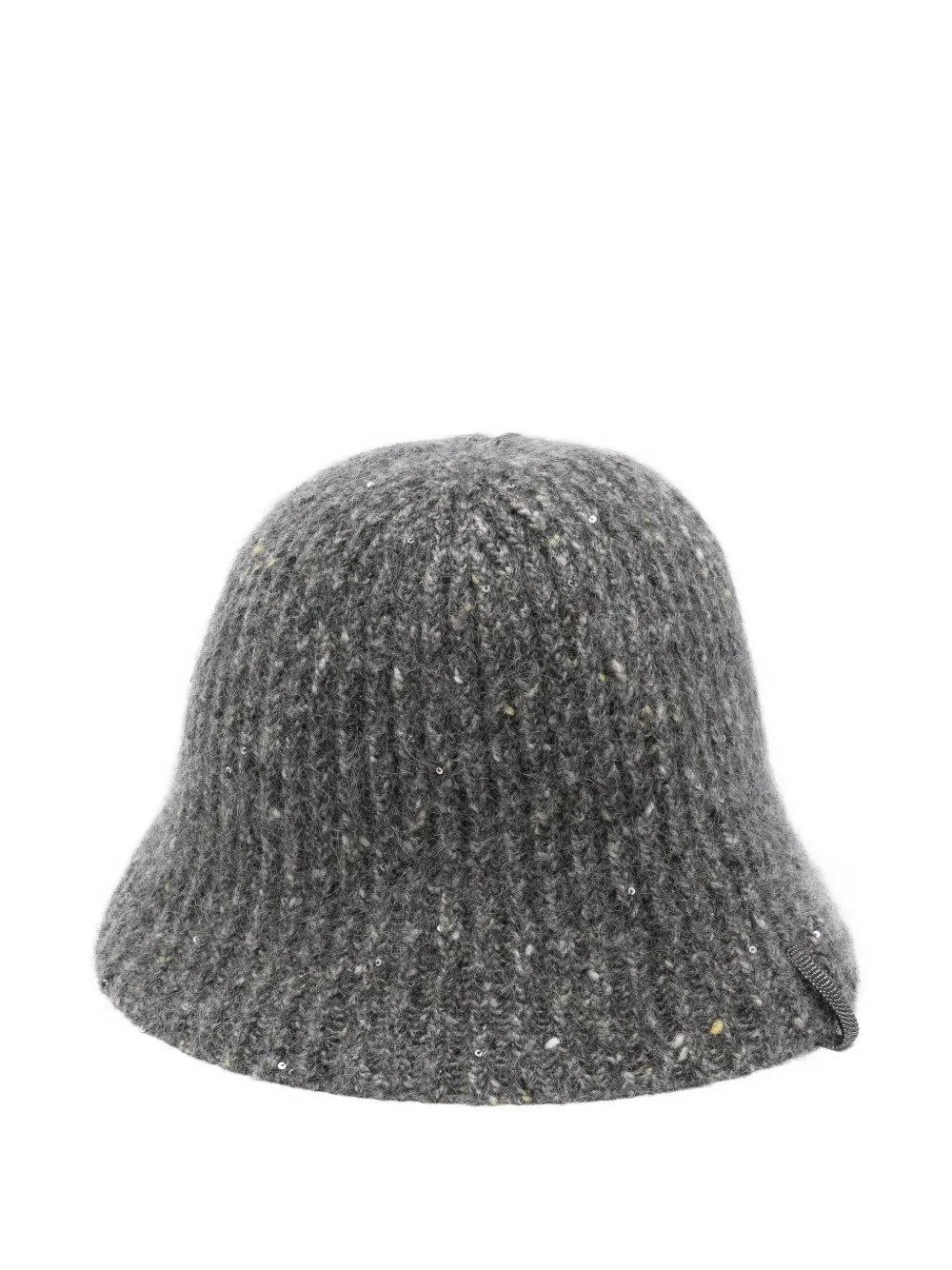 Brunello Cucinelli Ribbed Sequin-detail Bucket Hat In Gray