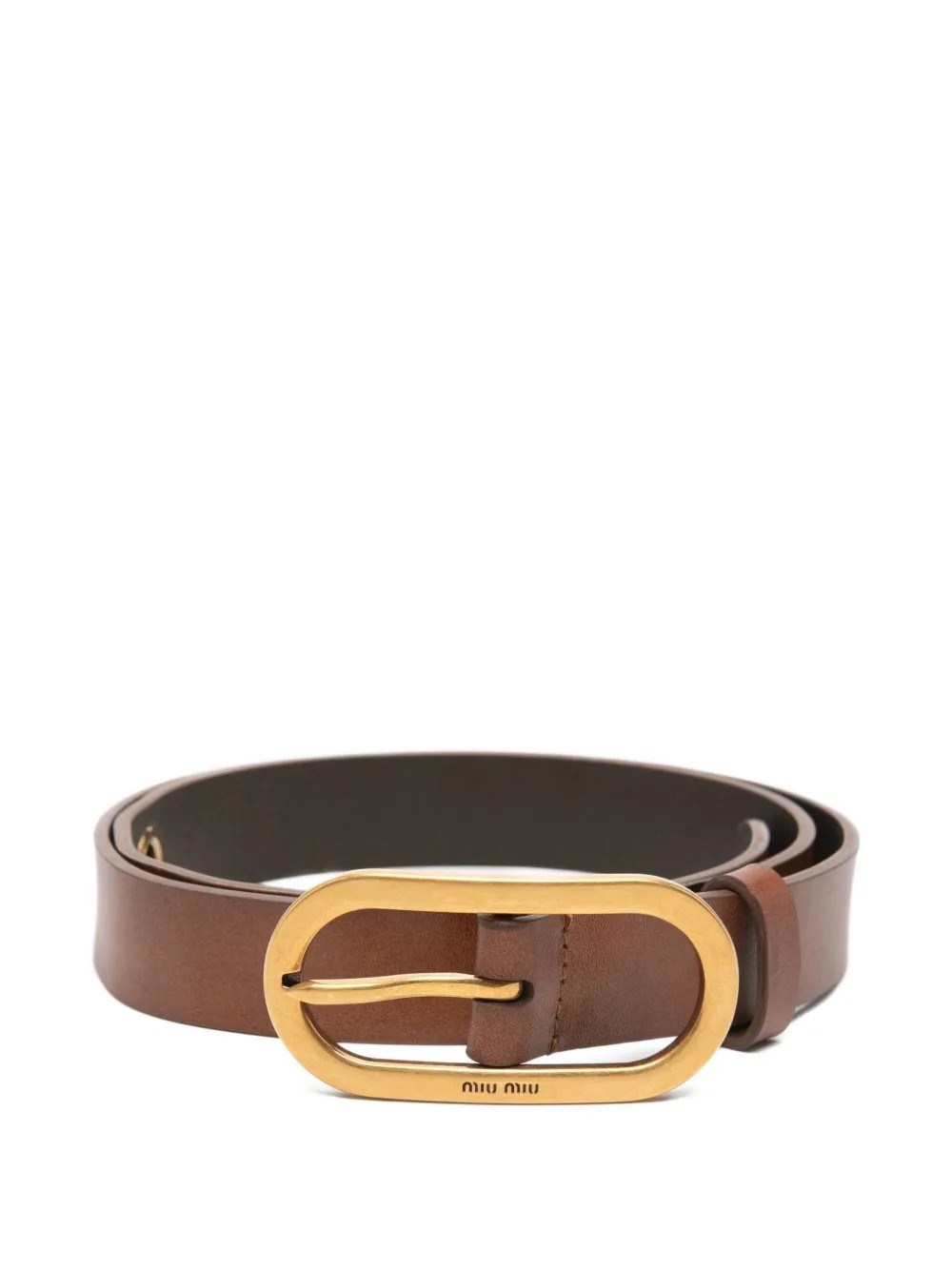 Miu Miu Leather Belt In Brown