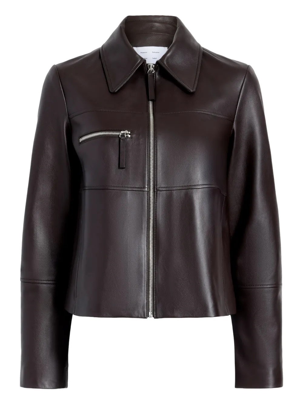 Pswl Annabel Jacket In Leather- Chocolate In Brown
